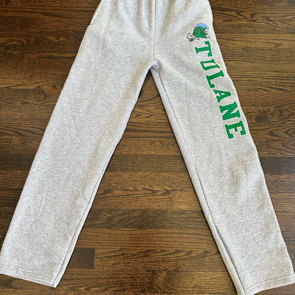 Tulane Champion Gray and Green Track Pants